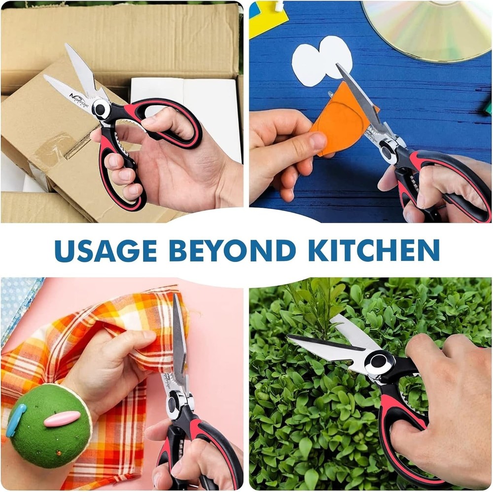 Professional Kitchen Scissors with Micro-Serrated Blades for Precision Cutting