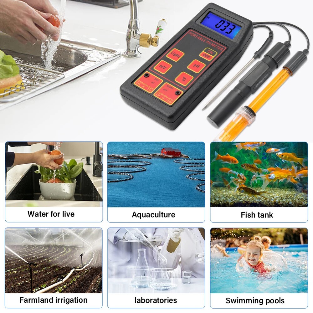 High Accuracy PH ORP Temp Meter Portable MV Tester Sensor