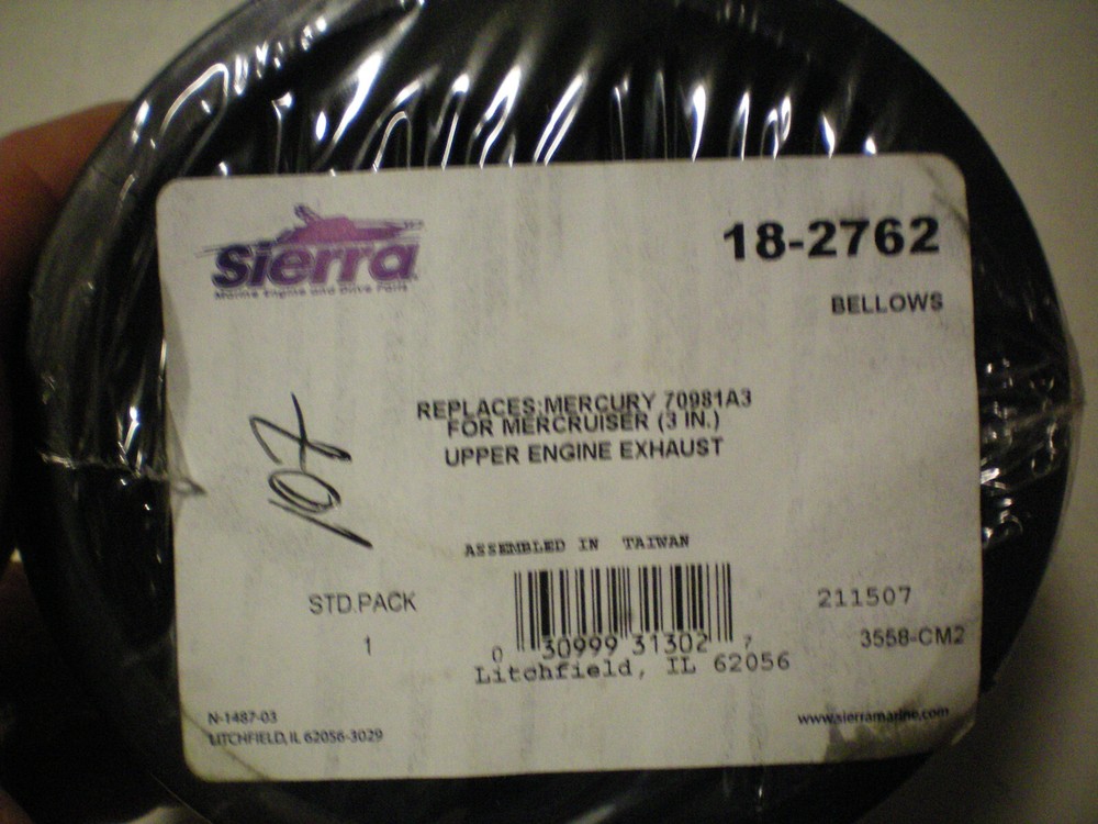 SIERRA #18-2762 BELLOWS, FREE FREIGHT