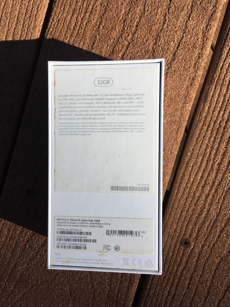 Apple iPhone SE 32GB - EMPTY BOX and Paper Inserts ONLY