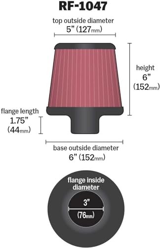 High-Flow Original Lifetime Universal Clamp-On Air Filter: High Performance,