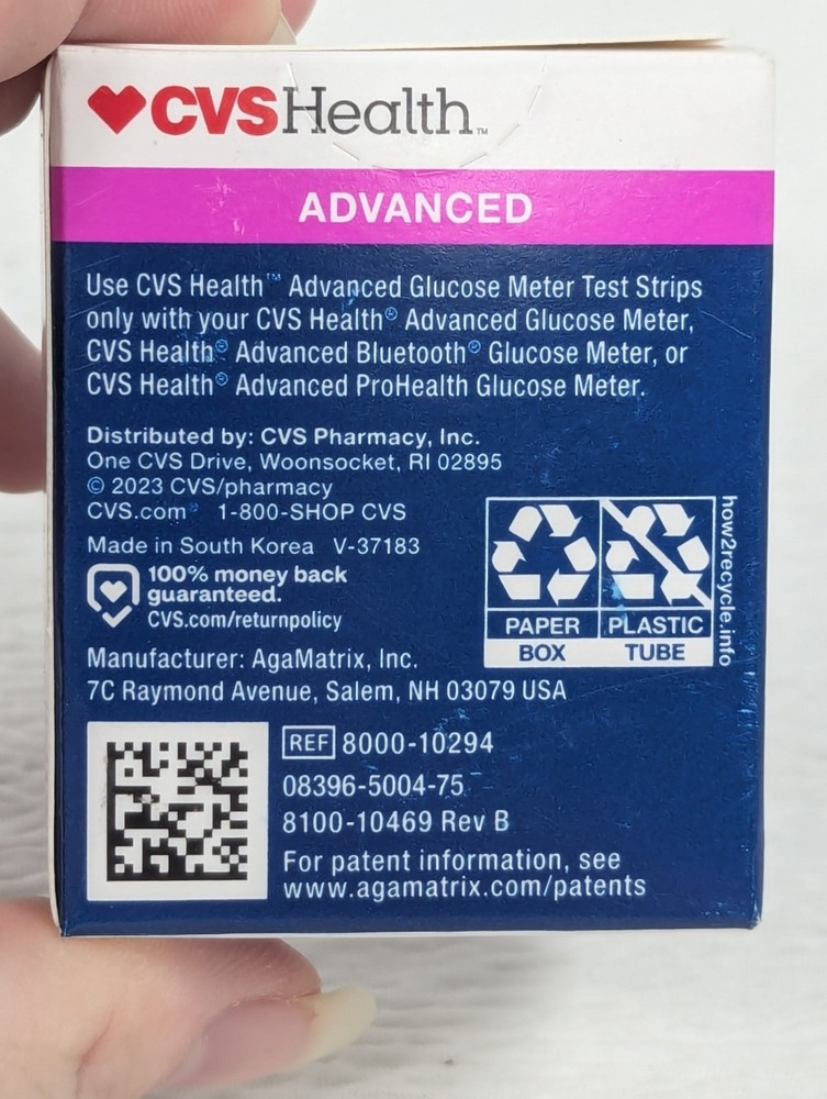 CVS Health - Advanced Glucose Meter Test Strips - 50 Count - Exp: 05/27