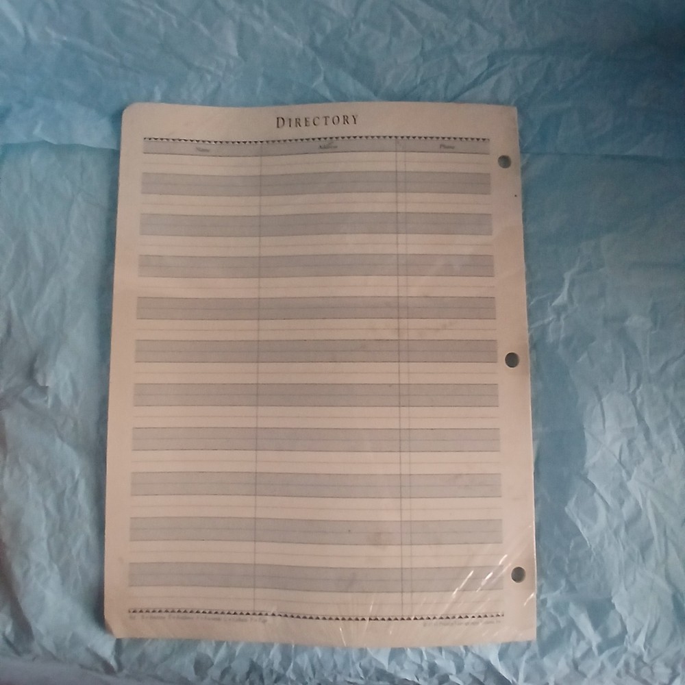 Directory Address Planner Refill Pages Inserts, Loose Leaf Organizer