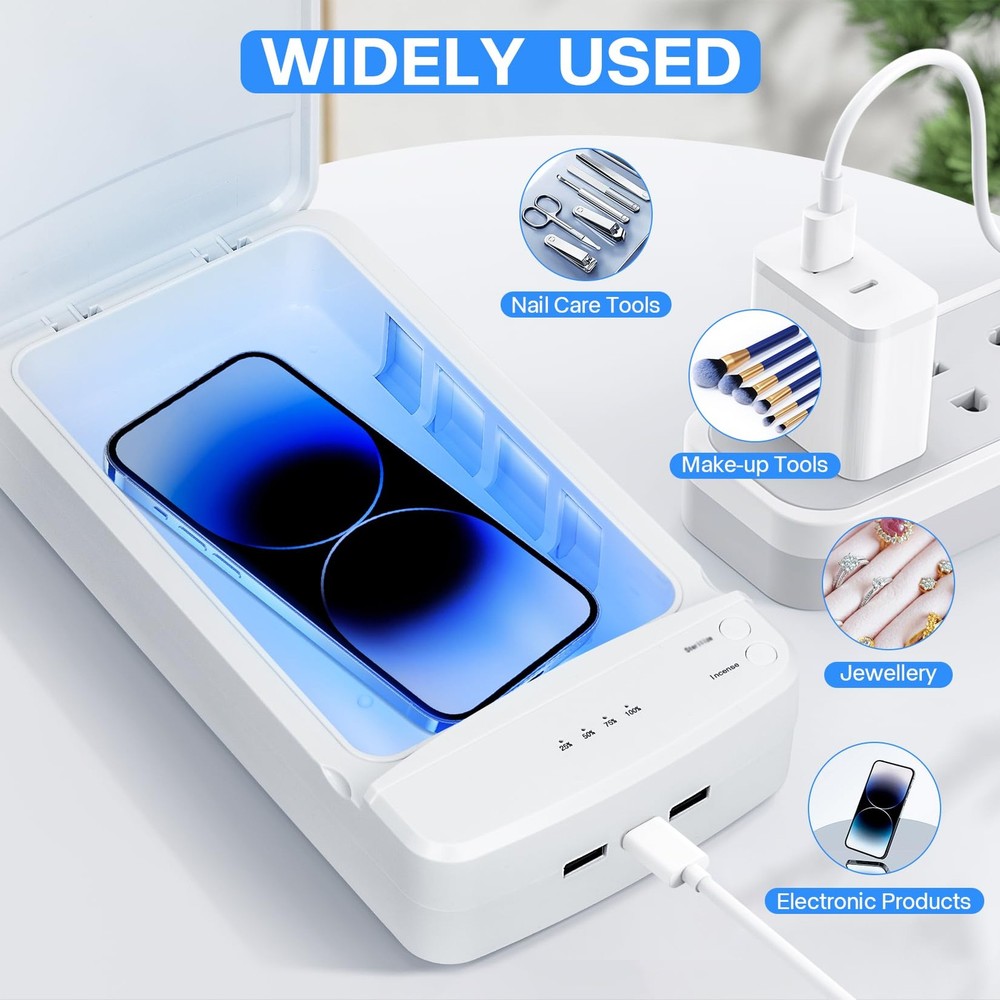 Nail Tool Sterilizer Blue Light Portable USB Powered Sterilizing Box