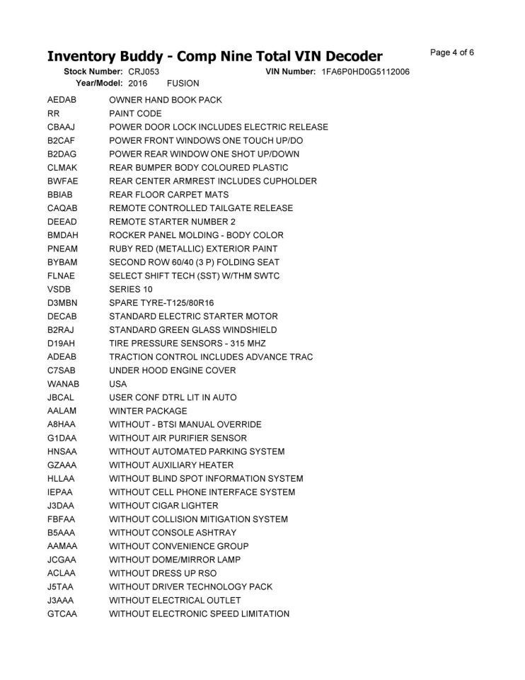 FUSION 2016 Air Shutter 12101948