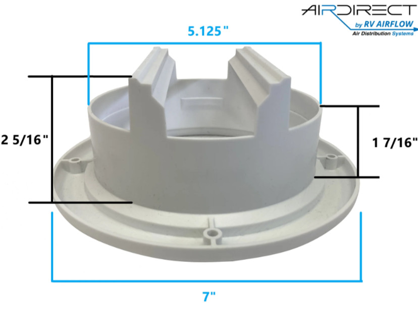 RV AIRFLOW SYSTEM AIRDIRECT OEM 7" ROUND AIRFLOW VENT *