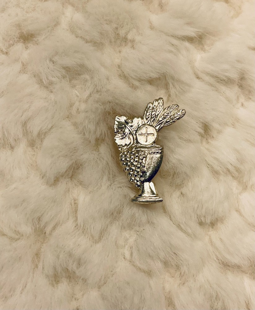 Vintage Holy Communion Host Cup with Grapes Pin (Broken)