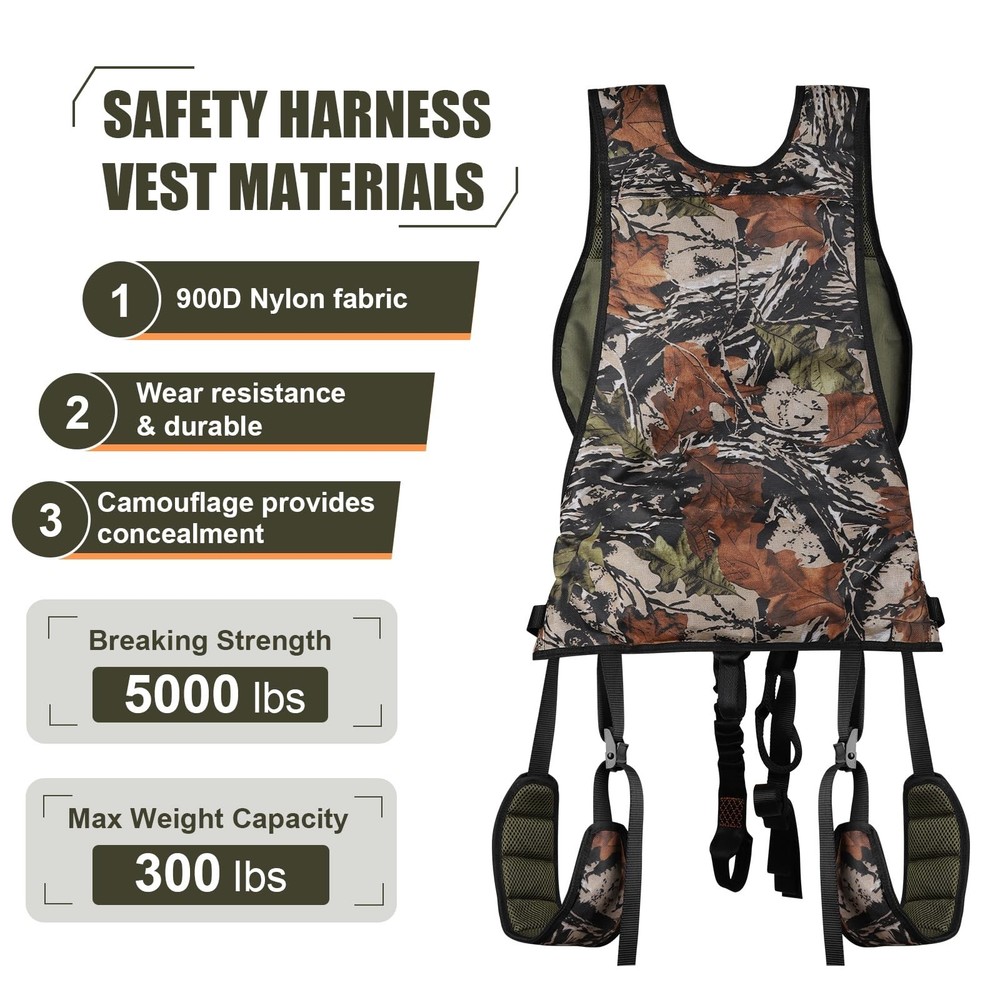 Kalkal Tree Stand Harness, Hunter Safety System Harness for Tree Stand, Light...