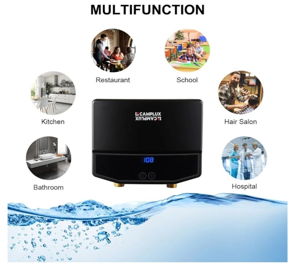 Camplux RV Tankless Water Heater Electric 3.5kW 120V Self Modulating WHITE