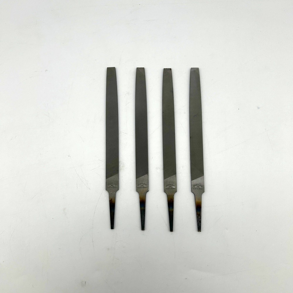 Nicholson 6" Flat Double / Single Cut Smooth File 03533N Rectangular w/ Tang 4pk