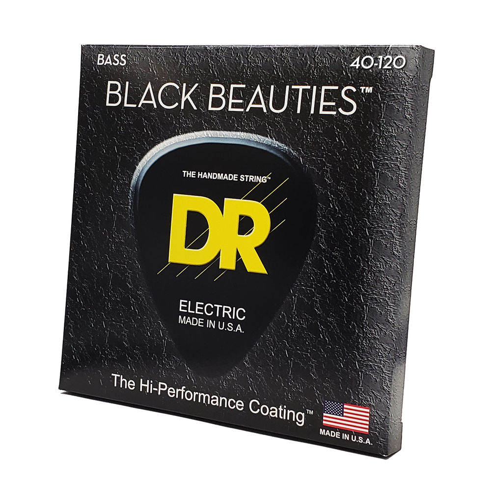 DR Strings BLACK BEAUTIES - BLACK Colored Bass Strings: 5-String Light 40-120