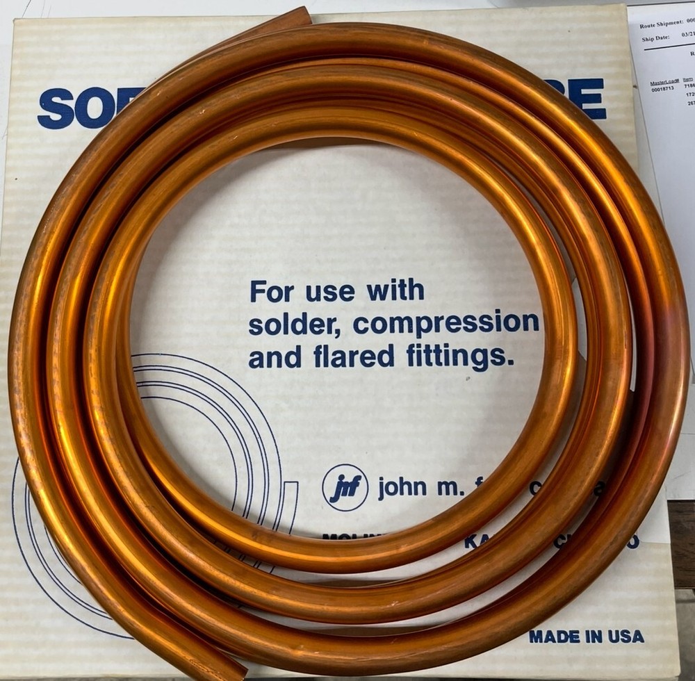 Soft Copper Tubbing/Pipe 5/8" OD x 15'. FREE SHIPPING