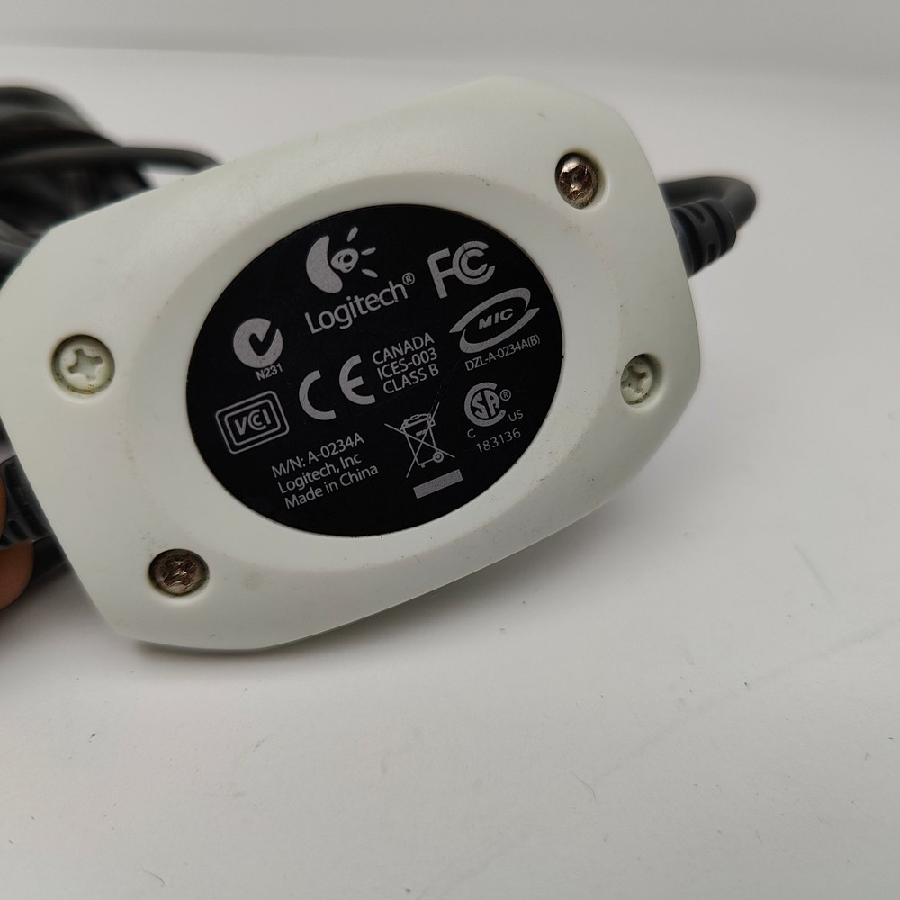 Logitech USB Microphone Wired PC Mic White USB Plug Play Computer Karaoke Mic