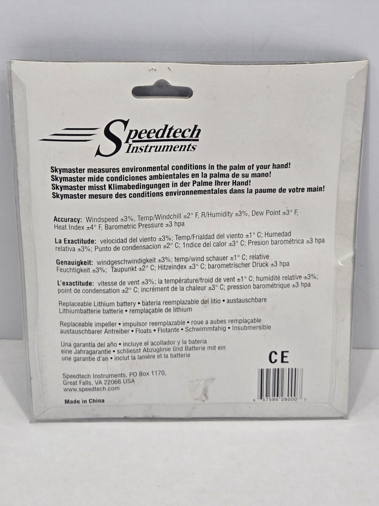 New Speedtech SKYMASTER weather meter Model SM-28