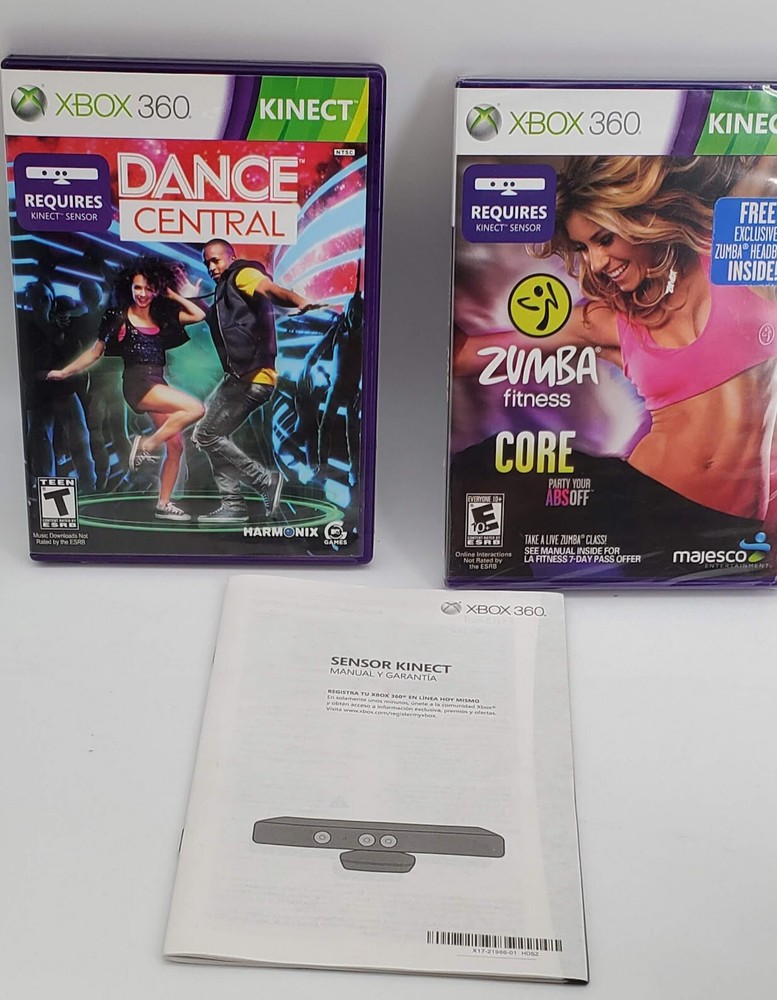 Vintage Microsoft Xbox 360 Kinect Wired Sensor Complete In Box With 3 Games