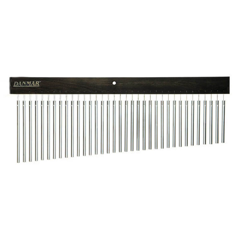 Danmar 35-Bar Windchimes, Chrome-Plated Aluminum Bars w/Oak Frame