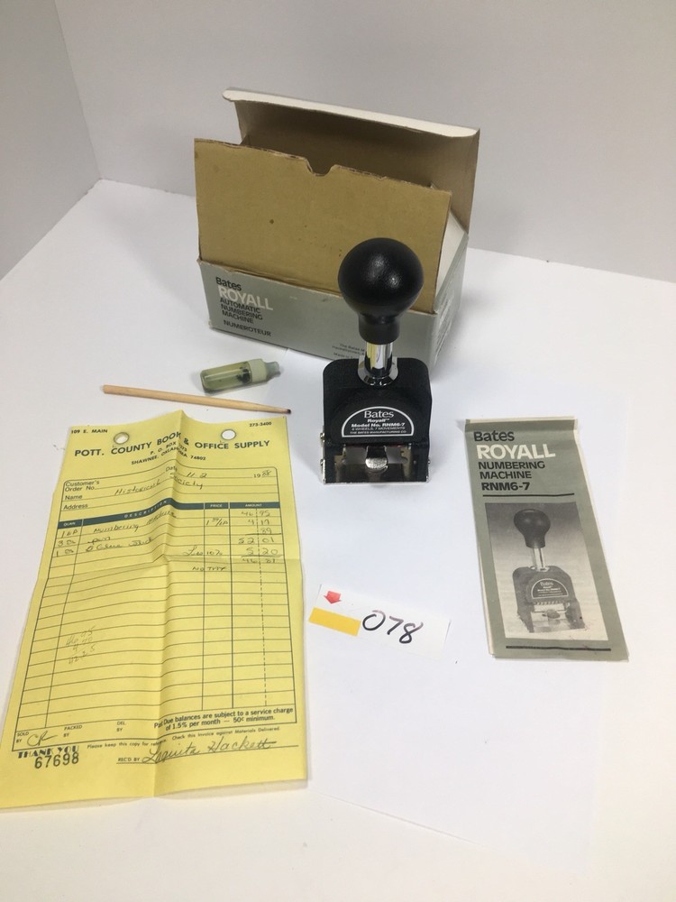 Vintage Bates Royal Automatic Numbering Machine - RNM6-7 WORKING