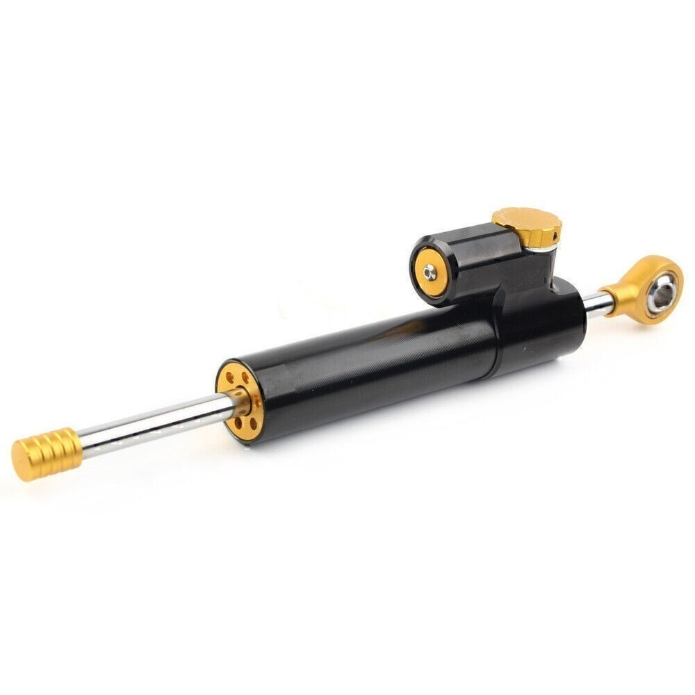 Universal Steering Damper Stabilizer Linear Reversed Safety Control Black & Gold