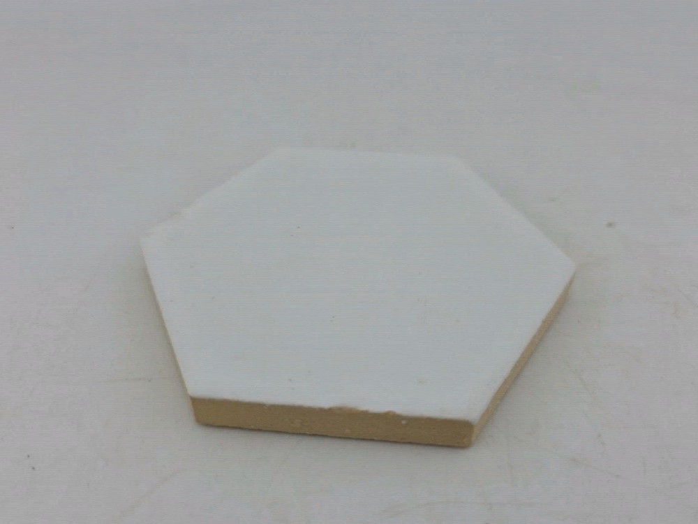 Romany 3" Hex Tile Vtg Ceramic White NOS