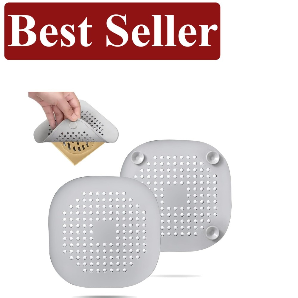 Versatile 2 Pack Shower Drain Stopper - High-Quality Silicone with Suction Cups