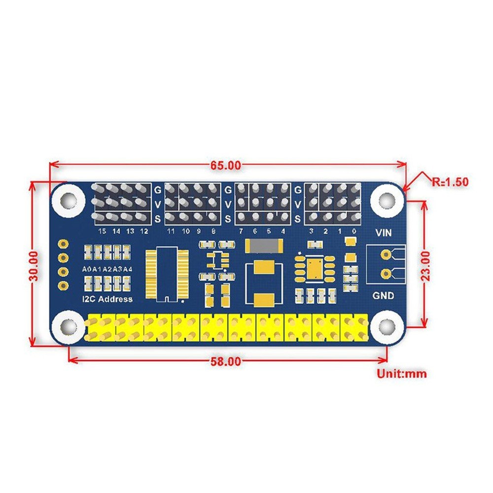 16 Channel For PWM Driver Board for For robotic Arm Projects with I2C Interface