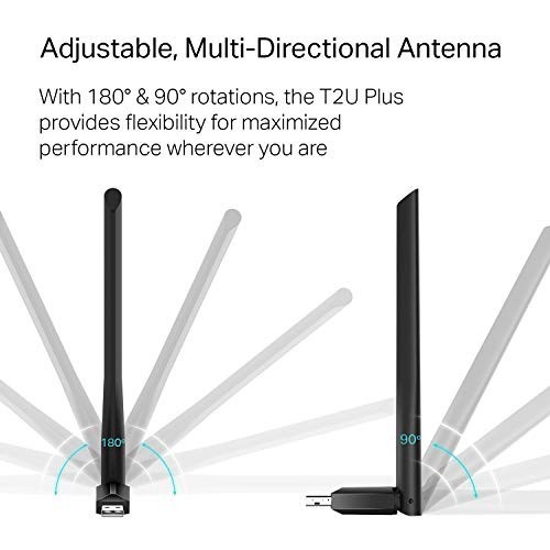 TP-Link AC600 USB WiFi Adapter for PC (Archer T2U Plus)- Wireless Network Adapte