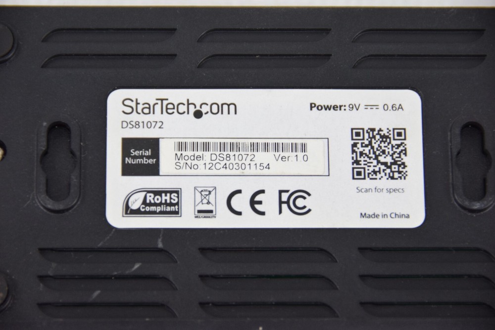 Startech DS81072 8 Port Ethernet Switch 10/100
