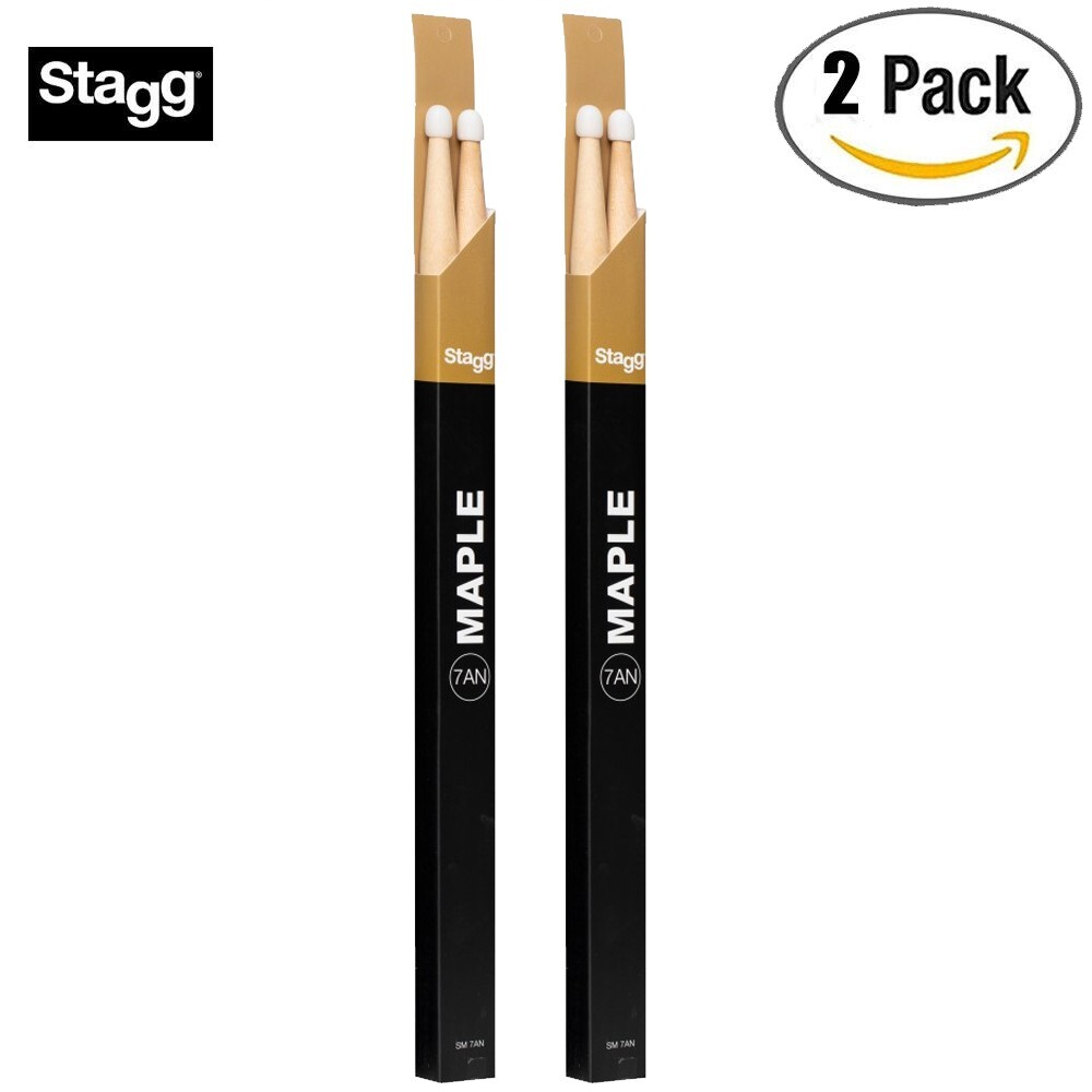 2-PACK Stagg Maple 7AN Nylon Tip 1-Pair Drum Sticks SM7AN