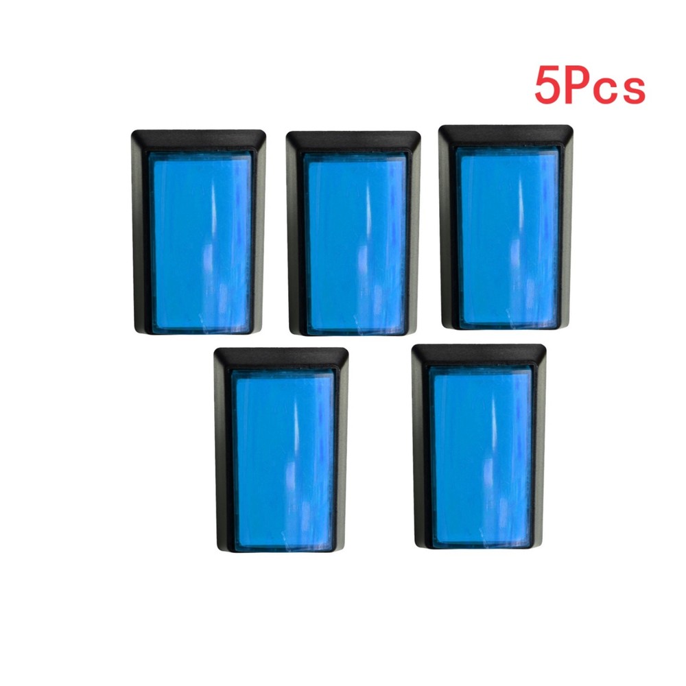 5Pcs Arcade Square Rectangle Buttons LED Push Illumilated w/ Microswitch ww