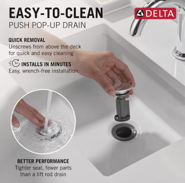 Delta Sparrow Widespread 2-Handle Bathroom Faucet with Drain _Chrome, WaterSense