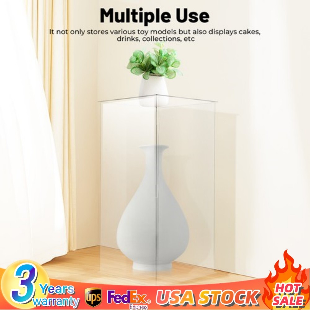 24" Large Acrylic Display Case Dustproof Clear Box Action Figures Case Organizer