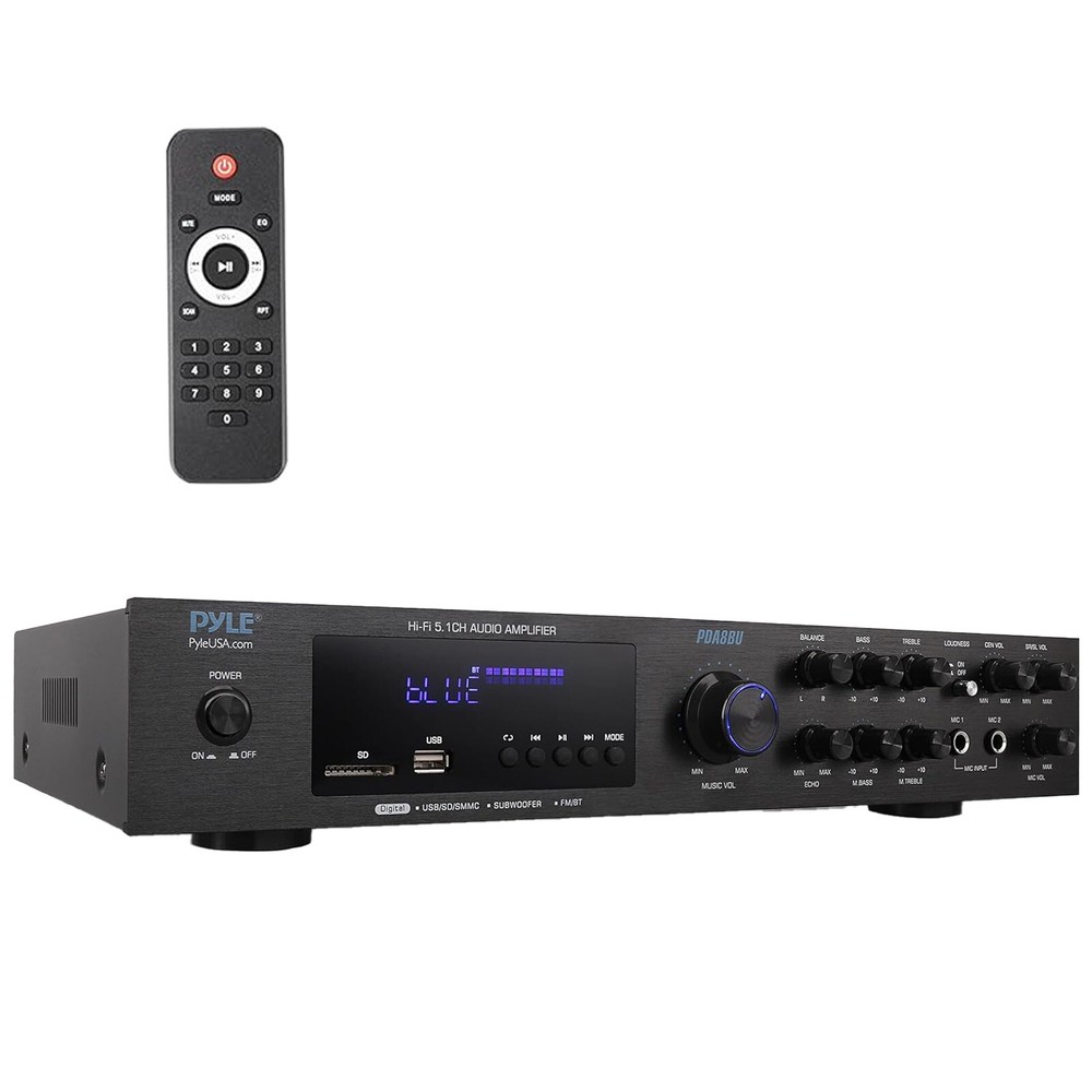 Pyle PDA8BU 5.1 Channel Home Audio Bluetooth Receiver with Wire