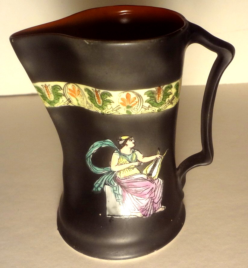 ⭐VHTF e1900 ROYAL BAYREUTH  marked CORINTHIAN WARE-MULTI COLORED-3 3/4" -PITCHER