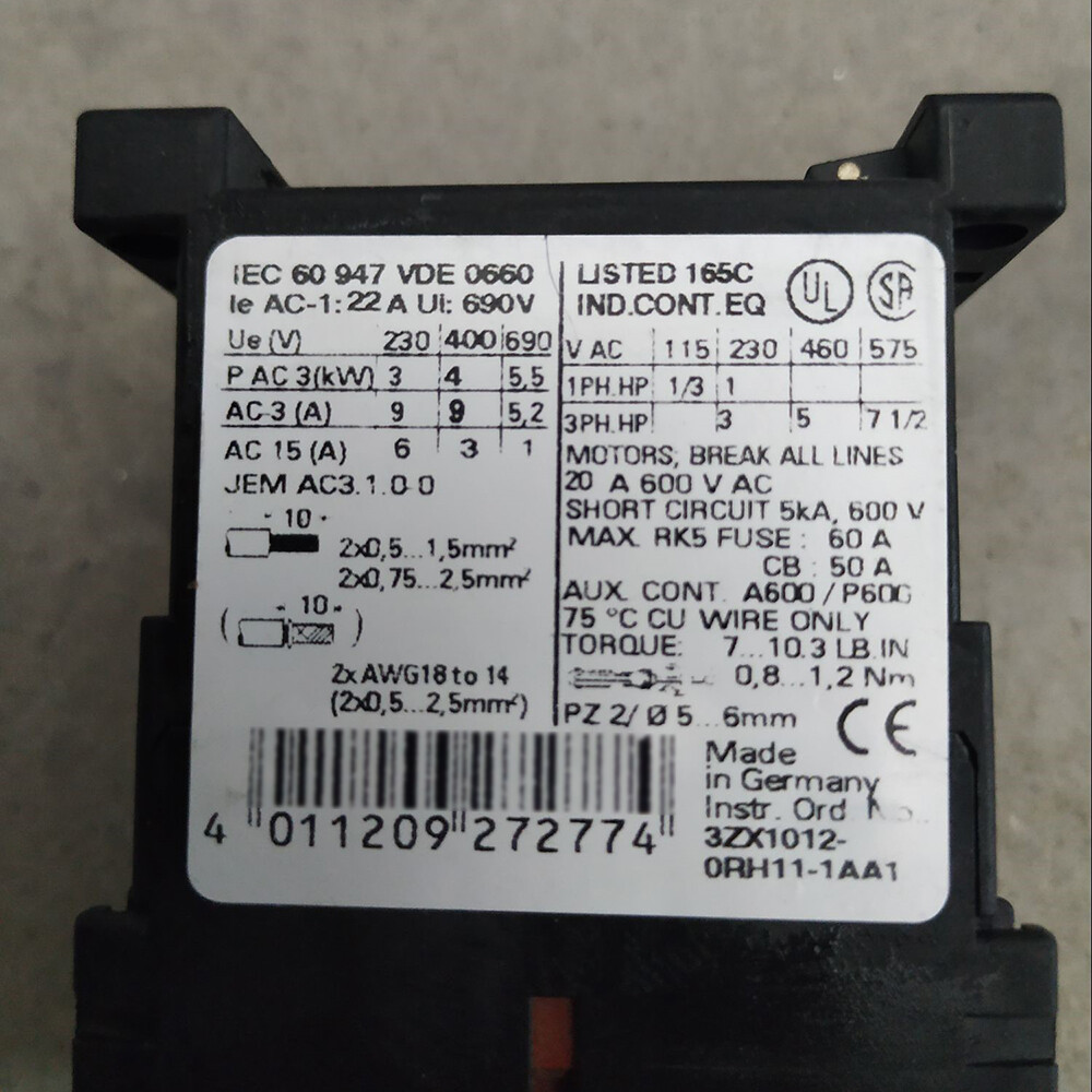 For Siemens 3RT1016-1JB42 Power Contactor