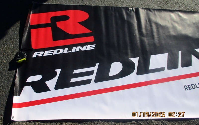 LARGE REDLINE BICYCLE BANNER 6' X 3'--NOS