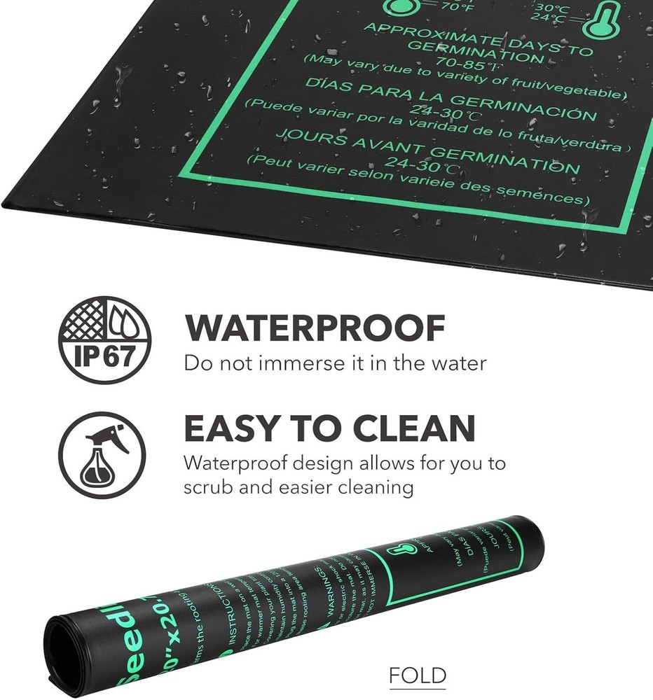 Durable Seed Warming Pad 20x20 Hydroponic Heating