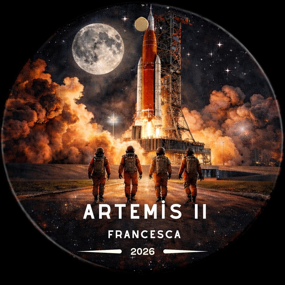 Artemis II Ornament, Personalized Rocket Launch Keepsake
