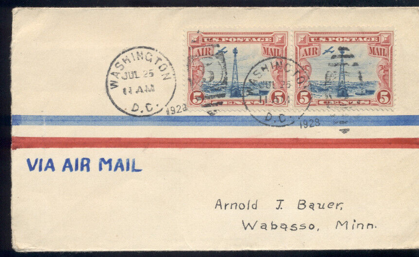 1928 FDC - Scott# C11 - DC Cancel - No Cachet Flap/S