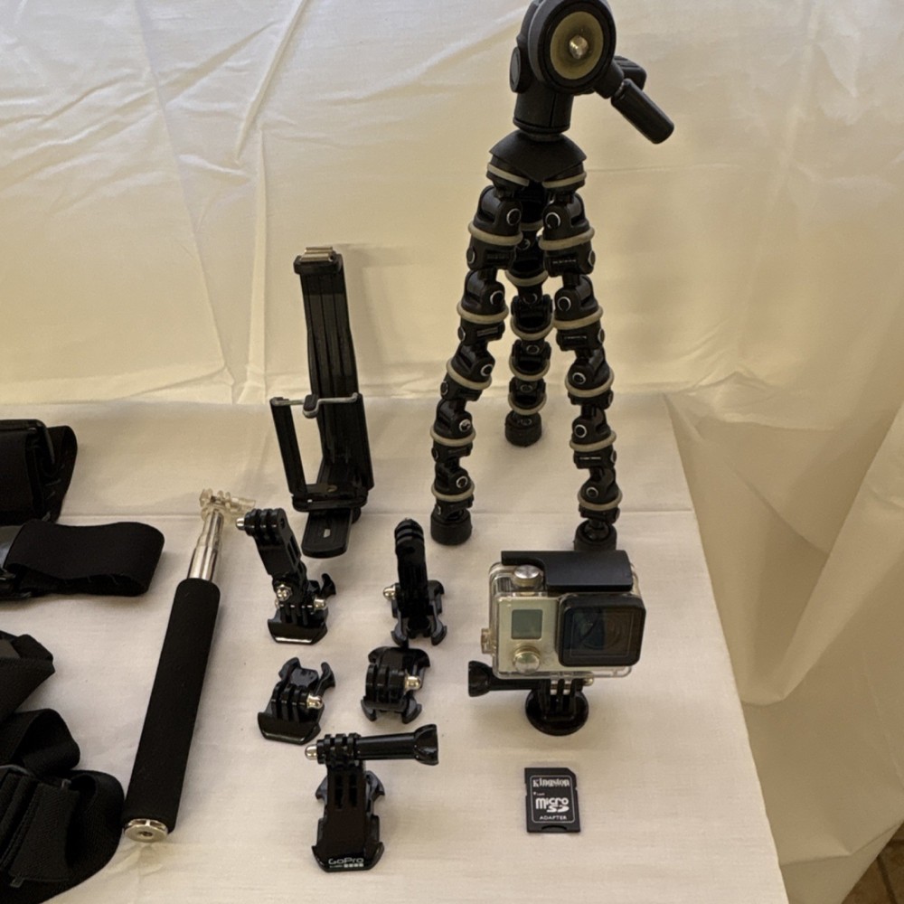 GoPro HERO3+ Camera, Mounts, Tripod, Straps, microSD Card Accessory Bundle