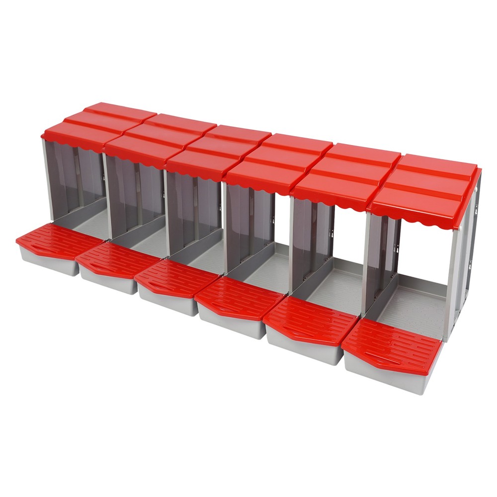 6-Compartment Chicken Nesting Box Chicken Laying Box Egg Collection 2 Mount Type