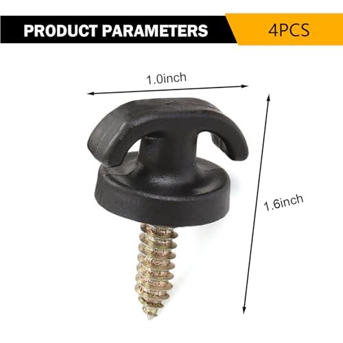 4 PCS Cargo Net Screw Hooks, Car Flat Vertical Luggage Net Hook, Replacement