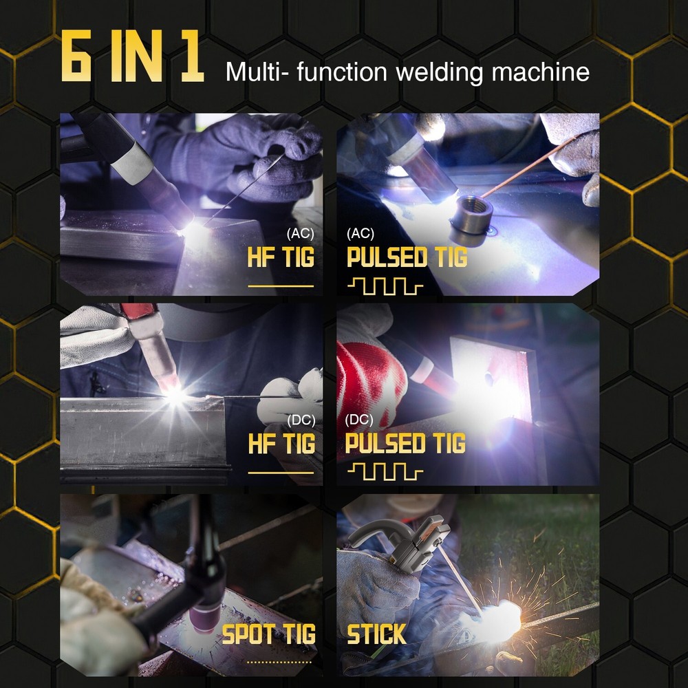 200A Pulse Aluminum Welder - TIG/MMA AC/DC 110V/220V Multi-Function Machine