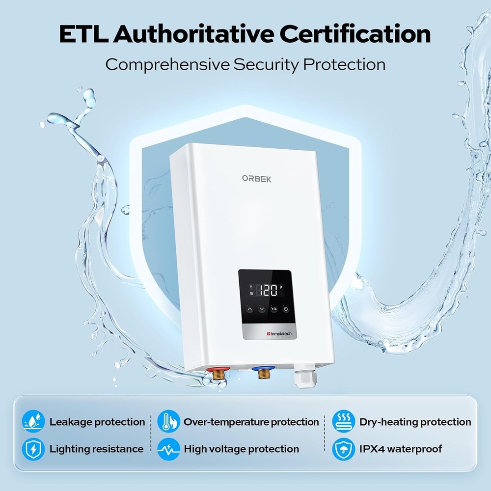 ORBEK 18kW Tankless Water Heater Electric Max. 4.17 GPM On Demand Hot Water USED