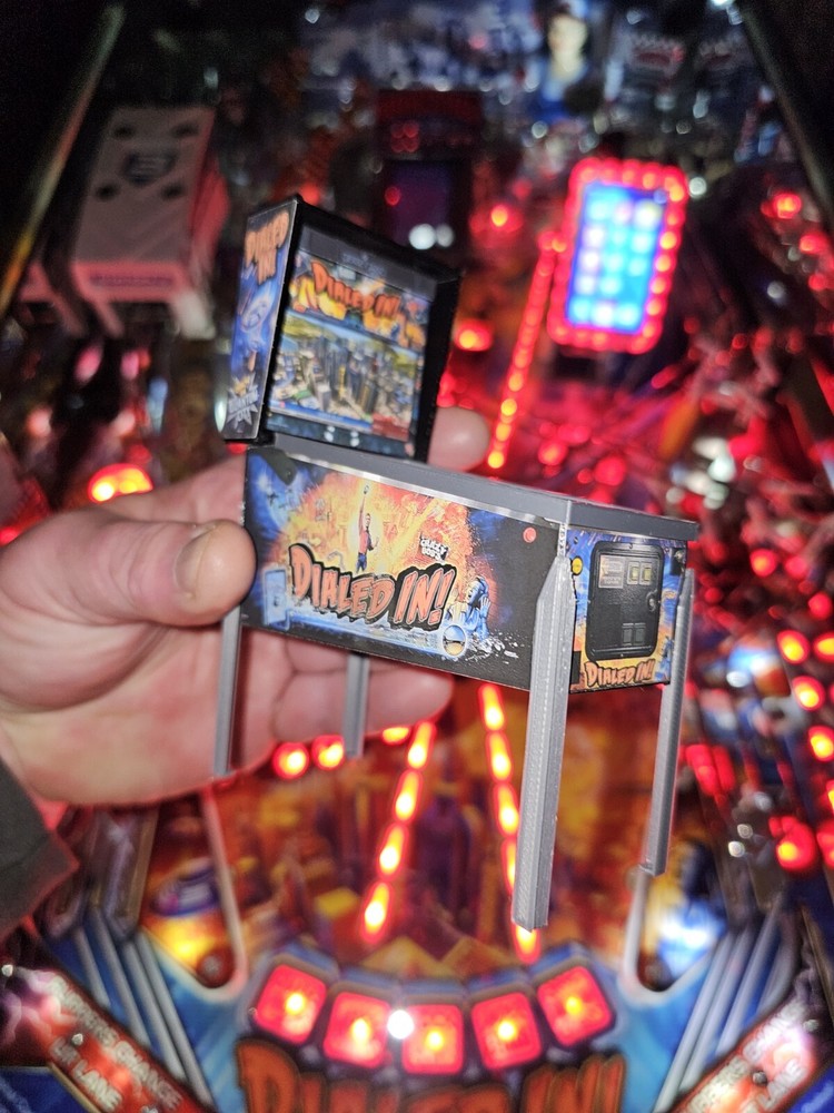 Miniature Replica “Dialed In” Pinball Machine Mini Scale Model, Keepsake, Trophy
