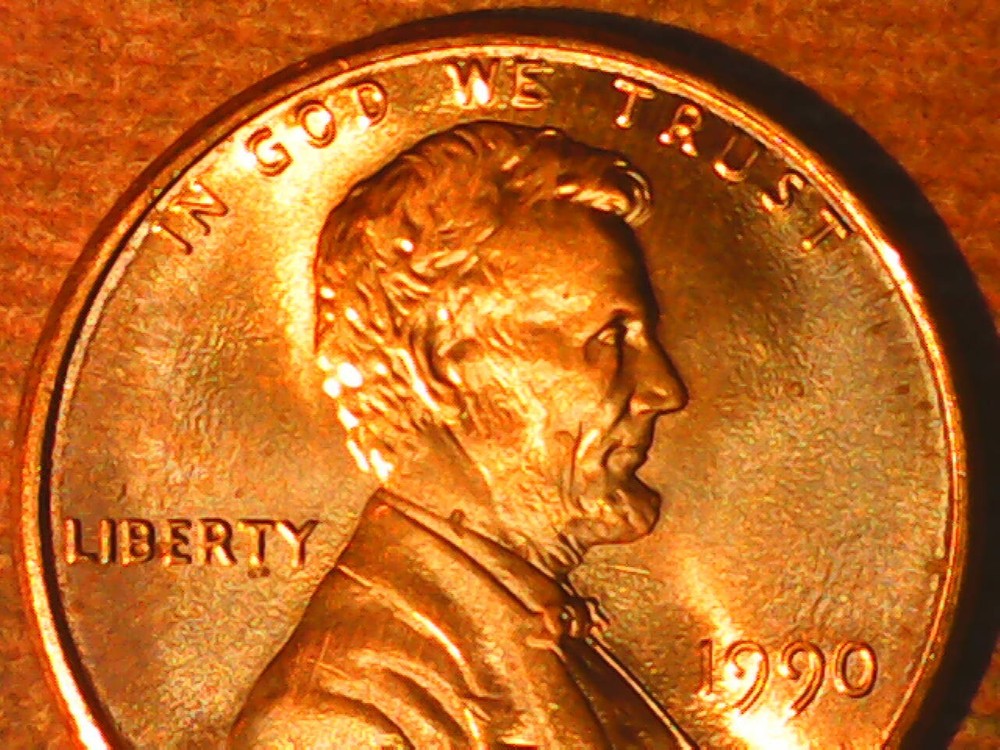 1990 Penny Die Crack Reverse