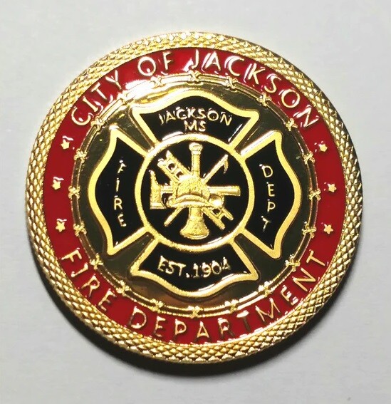 JACKSON FIRE DEPARTMENT COLORIZED ART ROUND CHALLENGE COIN