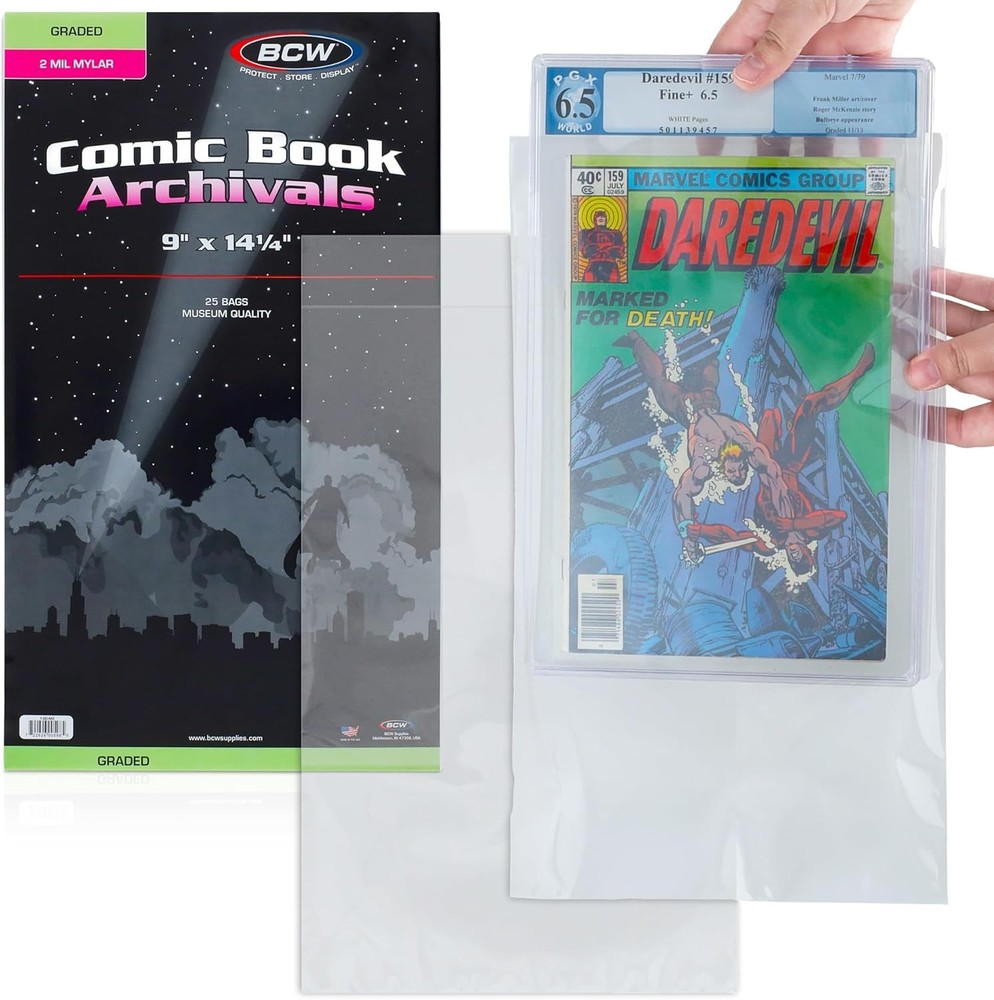 Mylar Comic Book Bags for CGC Graded Comics