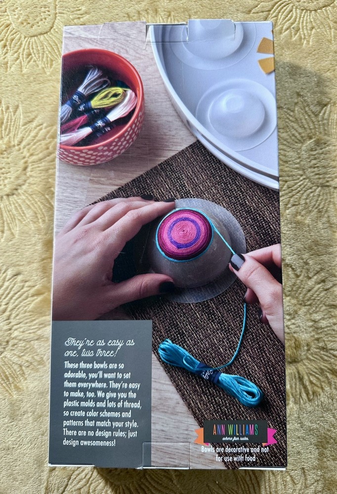 Craft Crush– Mini Thread Bowl Kit – Craft Kit Makes 3 Tiny Thread Bowls