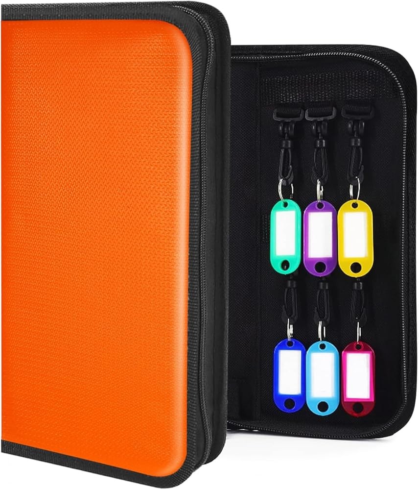 Portable Key Organizer with Handle, Fireproof and Waterproof Key Case, Key
