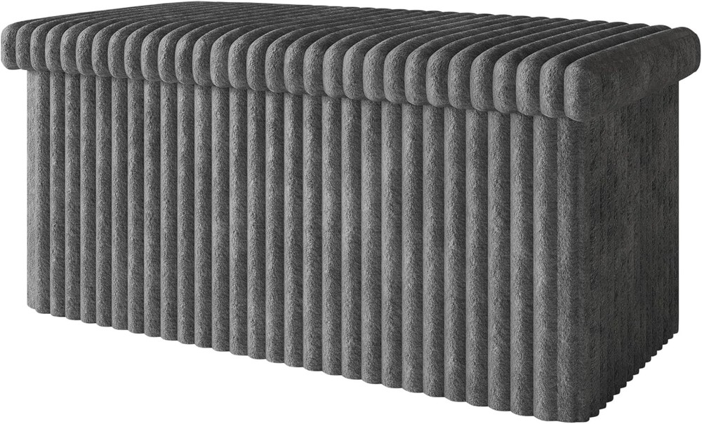 Florence 30" Upholstered Folding Storage Bench Tufted Top Space-Saving Storage